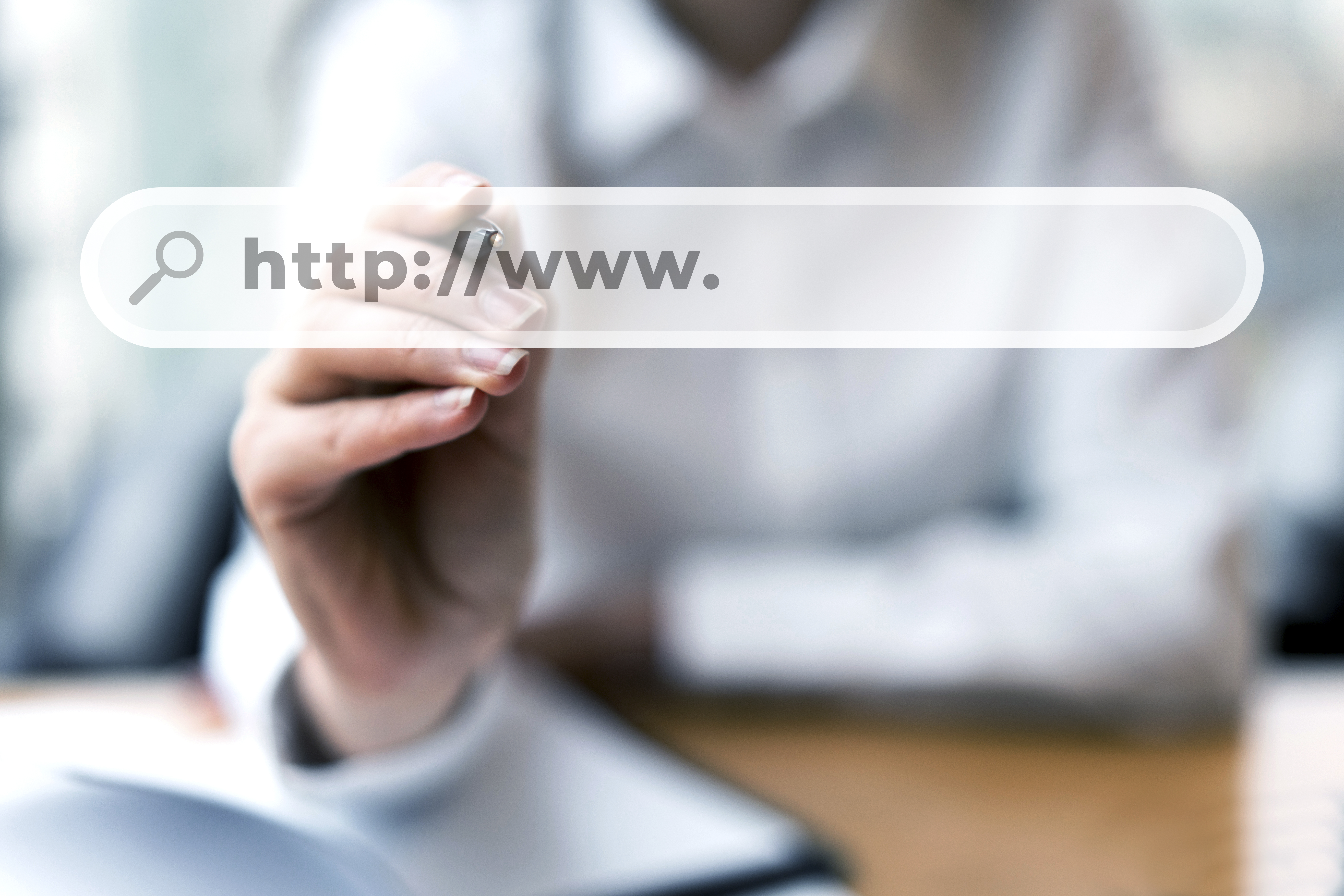 Koncepcja hostingu strony internetowej z paskiem wyszukiwania